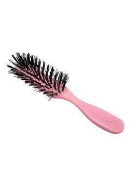 Vintage Pink Plastic Hairbrush By Twin State Corp. Black Nylon Bristles MCM 70s